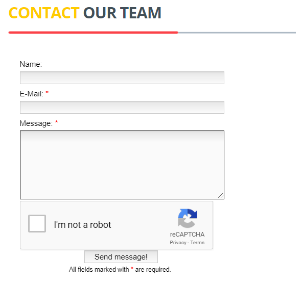 Contact form before refactoring